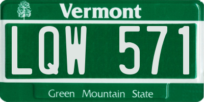 VT license plate LQW571