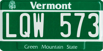 VT license plate LQW573