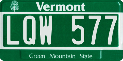 VT license plate LQW577