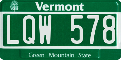 VT license plate LQW578
