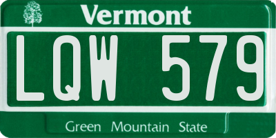 VT license plate LQW579
