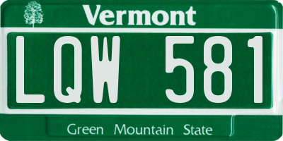 VT license plate LQW581