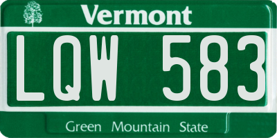 VT license plate LQW583