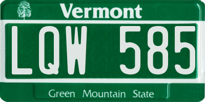 VT license plate LQW585