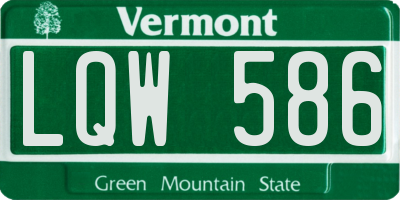 VT license plate LQW586