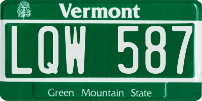 VT license plate LQW587