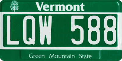 VT license plate LQW588