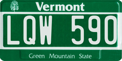 VT license plate LQW590