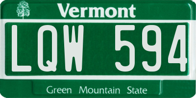 VT license plate LQW594