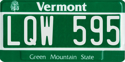 VT license plate LQW595