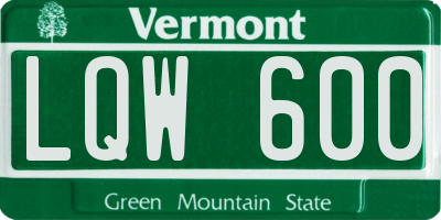 VT license plate LQW600