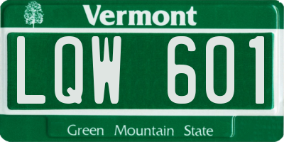 VT license plate LQW601