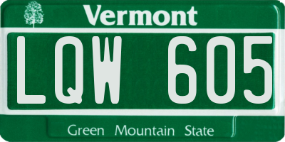 VT license plate LQW605