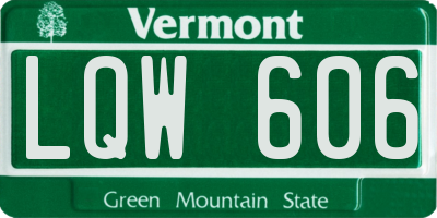 VT license plate LQW606