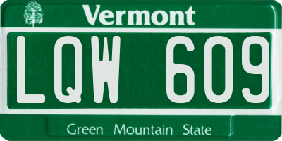VT license plate LQW609