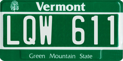 VT license plate LQW611