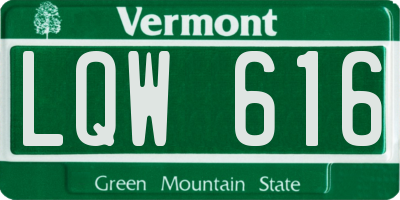 VT license plate LQW616