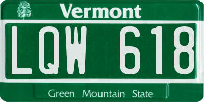 VT license plate LQW618