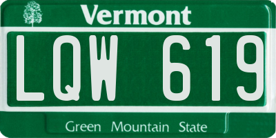 VT license plate LQW619