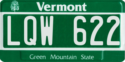 VT license plate LQW622