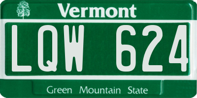 VT license plate LQW624