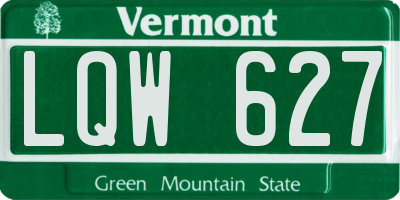 VT license plate LQW627