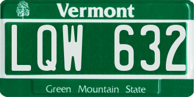 VT license plate LQW632