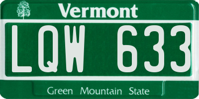 VT license plate LQW633