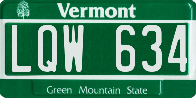 VT license plate LQW634