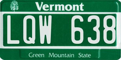 VT license plate LQW638