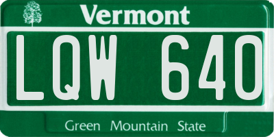 VT license plate LQW640