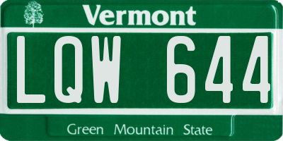 VT license plate LQW644