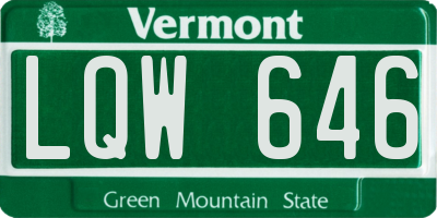 VT license plate LQW646