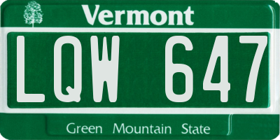 VT license plate LQW647