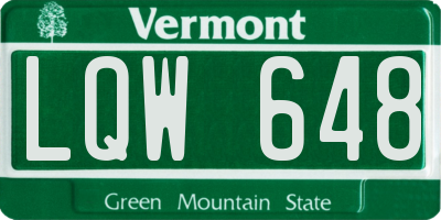 VT license plate LQW648
