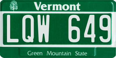 VT license plate LQW649