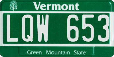 VT license plate LQW653
