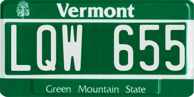 VT license plate LQW655