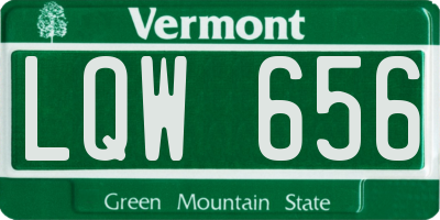 VT license plate LQW656