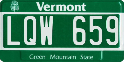 VT license plate LQW659