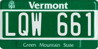 VT license plate LQW661