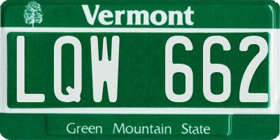 VT license plate LQW662