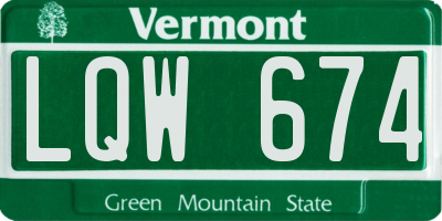 VT license plate LQW674