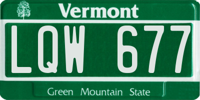 VT license plate LQW677