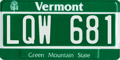 VT license plate LQW681