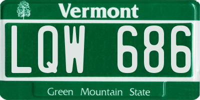 VT license plate LQW686