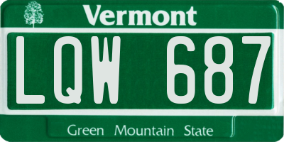VT license plate LQW687