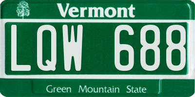 VT license plate LQW688