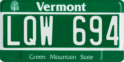 VT license plate LQW694