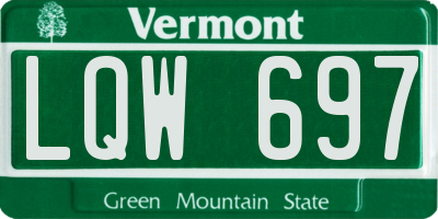 VT license plate LQW697